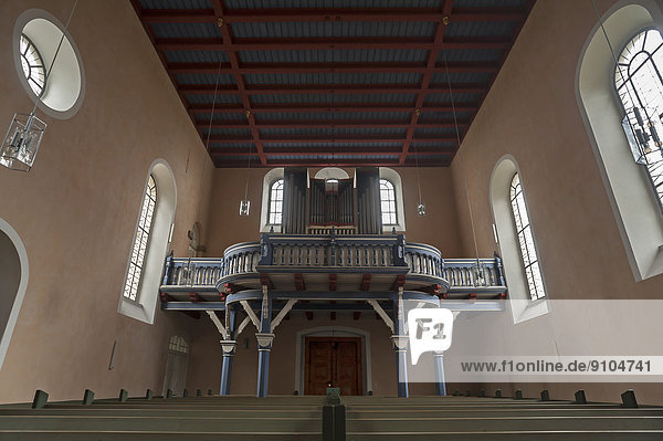 Orgelempore der Christuskirche  neuromanischer Stil  1898 - 1899  Haßfurt  Unterfranken  Bayern  Deutschland