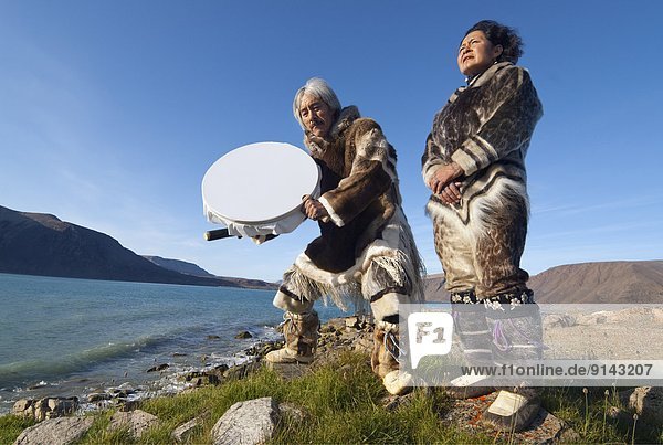 Tradition Tanzen Gesang Karibu Kanada Devon Island Trommel Inuit Nunavut