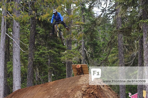 Bearclaw Invitational slopestye mountain bike competition 2011 at Mount Washington  Vancouver Island  British Columbia  Canada
