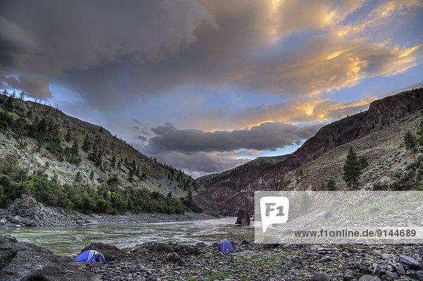Tents  Fraser River  Fraser River Canyon  Cariboo Chilcotin  British Columbia  Canada