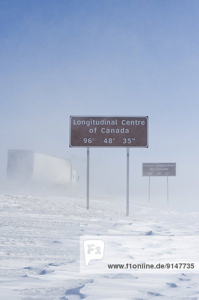 Winter  Zeichen  Bundesstraße  vorwärts  Kanada  Manitoba
