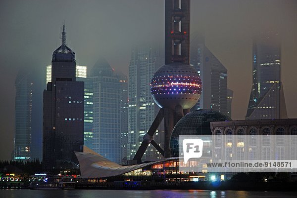Oriental Pearl TV tower and Pudong skyline  Shanghai