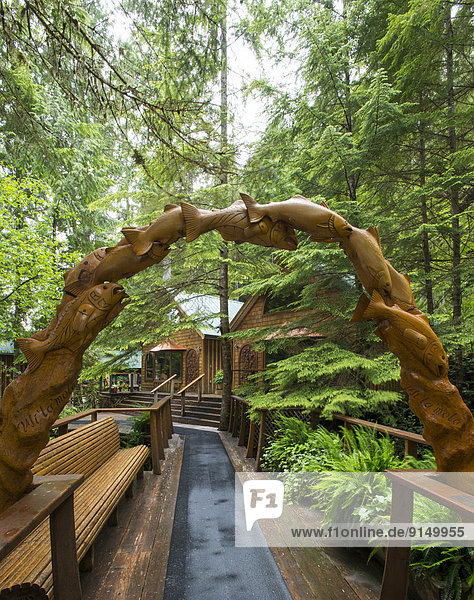 Landschaftlich schön landschaftlich reizvoll Lodge Landhaus Urlaub Bucht British Columbia Kanada