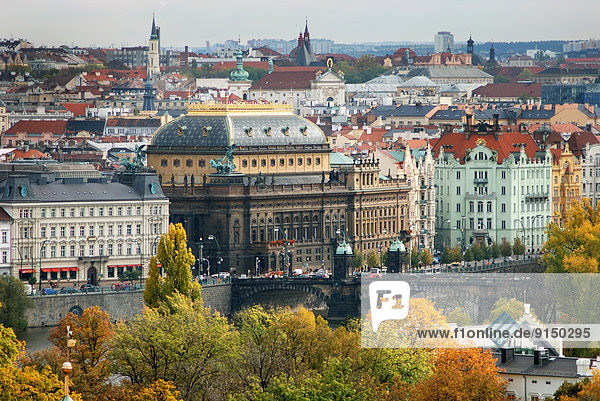 Prag  Hauptstadt  Fluss  Ansicht  Moldau