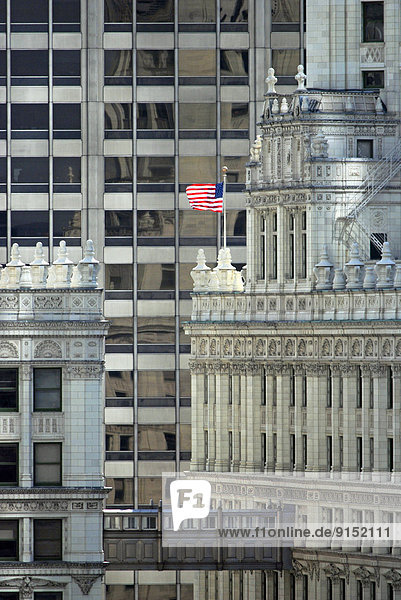 Fahne  winken  amerikanisch  Chicago  Innenstadt