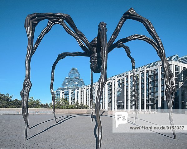 NALTIONAL GALLERY OF CANADA AND SCULPTURE 'MAMAN'  EAST VIEW  OTTAWA  ONTARIO  CANADA