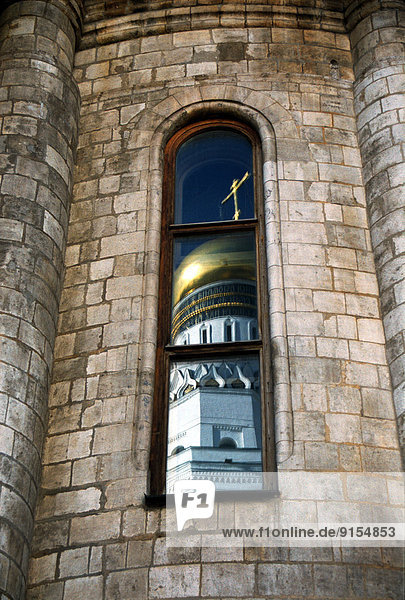 Glockenturm  Moskau  Hauptstadt  Kuppel  Fenster  Spiegelung  Kathedrale  groß  großes  großer  große  großen  Belfried  Kreml  Russland