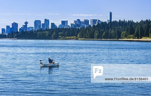 Salmon fishing  Burrard inlet  Vancouver  British Columbia  Canada