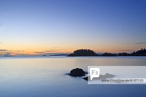 Sunrise looking across Georgia Strait from Neck Point Park  Nanaimo  BC  Canada