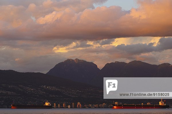 Vancouver's North Shore Mountains as seen from English Bay and Jericho Beach. British Columbia  Canada