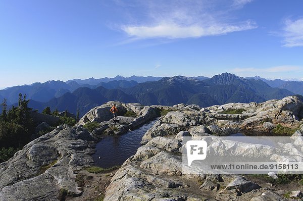 Trail running on Mount Seymour. North Vancouver  British Columbia  Canada