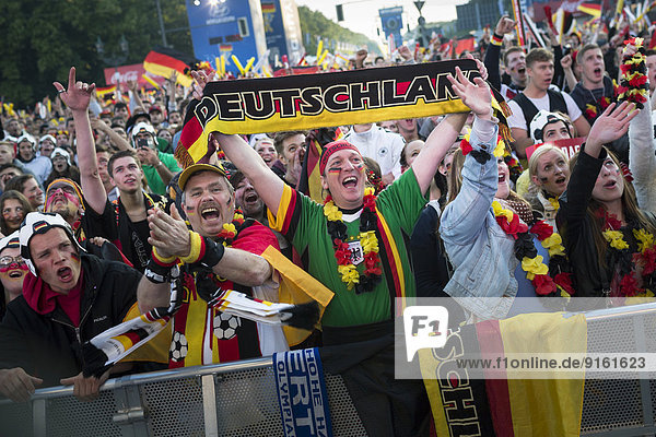 Fans watching the match Germany vs Ghana during the 2014 FIFA World Cup public screening event at Fanpark Berlin  Berlin  Germany