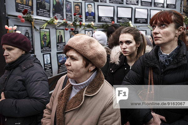 Mourning ceremony for victims of the Euromaidan in Kiev  Lviv  Western Ukraine  Ukraine