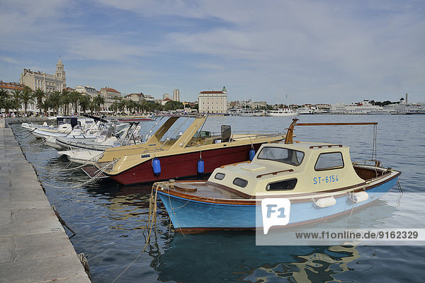 Fishing boats in the harbour  Adriatic  Split  Split-Dalmatia County  Croatia