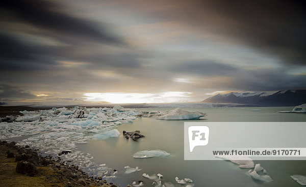 Iceland  Drifting ice on Jokulsarlon glacier lake