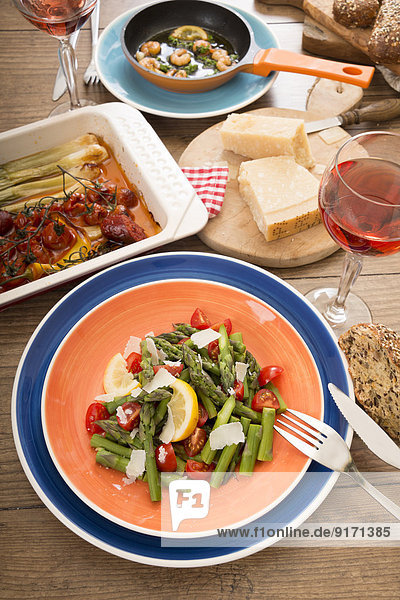 Variety of Mediterranean low carb dishes