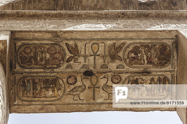 Egypt  Luxor  hieroglyphs at Karnak temple