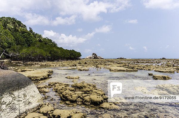 Indonesia  Riau Islands  Bintan  Nikoi Island  Beach with granite blocks