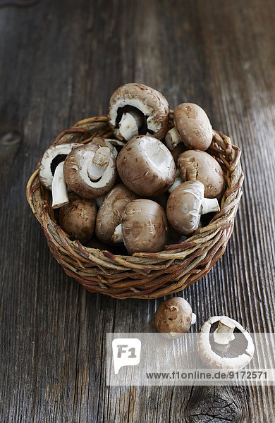 Mushrooms in basket