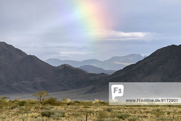 Africa  Namibia  Rainbow over Sossusvlei