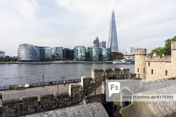 Great Britain  England  London  Tower of London  View to More London riverside with City hall and The Shard