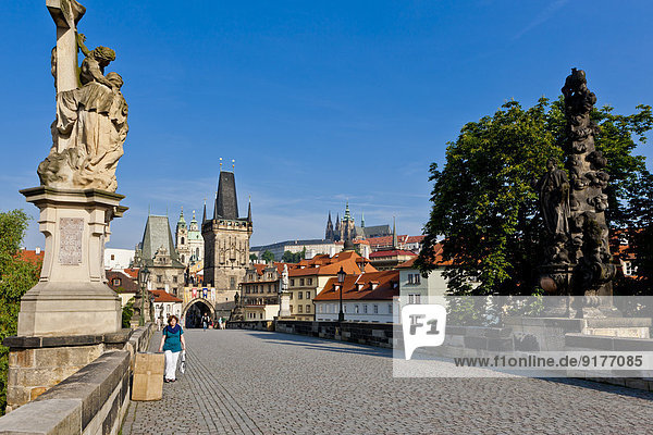 Czech Republic  Prague  Charles Bridge  Statue of St. Luthgard