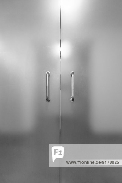 Translucent glass door partial view