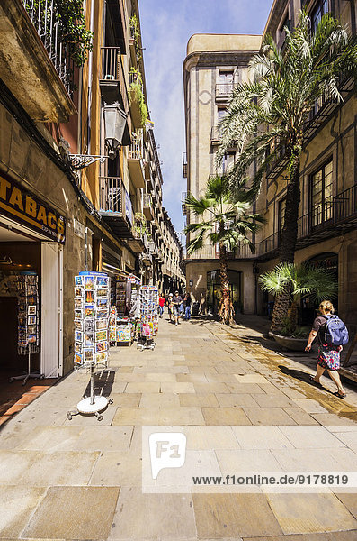 Spanien  Barcelona  Sant Pere  Fußgängerzone mit Geschäften