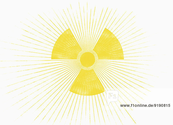 Die Sonne in Form eines radioaktiven Warnsymbols
