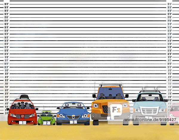 Variety of cars in police line-up