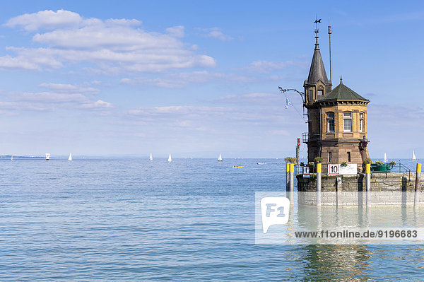 Hafeneinfahrt von Konstanz mit altem Hafenturm  Konstanz  Baden-Württemberg  Deutschland