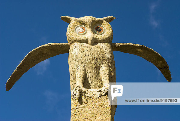 Owl sculpture The Owl House Museum of artist Helen Martins Nieu-Bethesda Cacadu District Eastern Cape Province South Africa