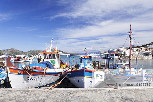 Hafen Boot angeln Kreta Griechenland