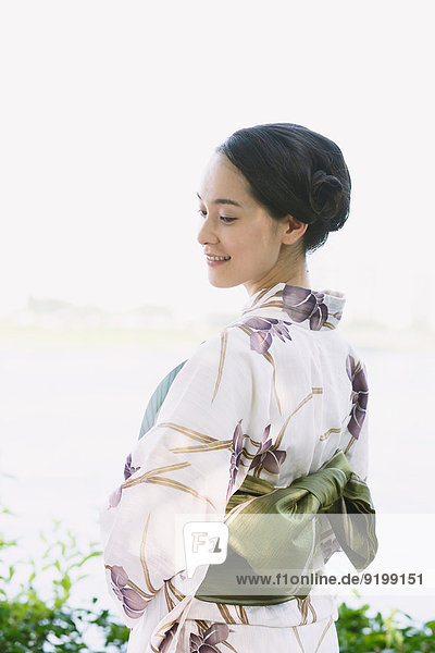 Young Japanese woman in a traditional kimono