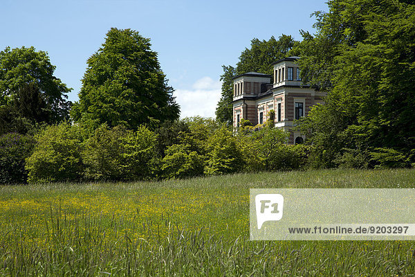 Italian villa near Bernried at Lake Starnberg  Bavaria  Germany