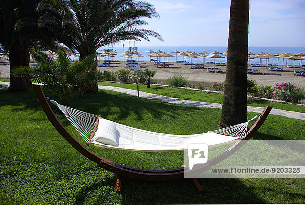 Hotel with view to beach  Hammock  Mediterranean Sea  Southwestern Turkey