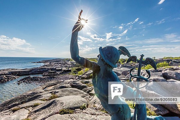 Statue of Mercury on the small island of Källskär  an autonomous Swedish region within the Finnish Sate  Šland Islands  Finland.