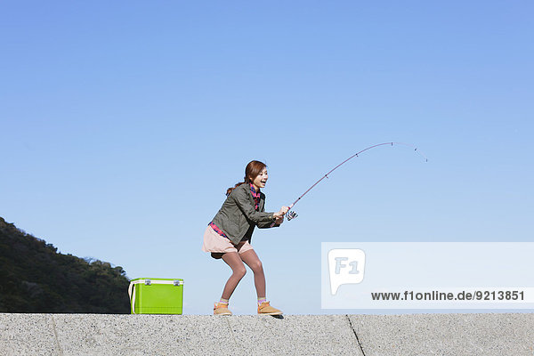 Japanese woman fishing