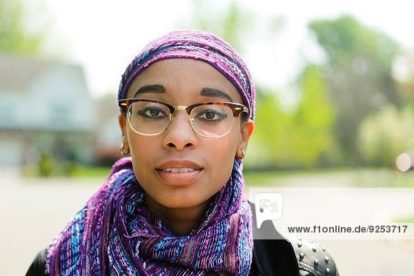 Young woman wearing headscarf