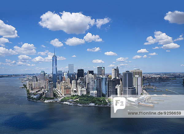 Skyline Skylines Großstadt Ansicht Luftbild Fernsehantenne Manhattan neu