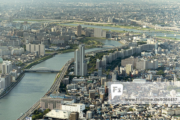 Japan  Tokio  Stadtbild und Sumida-Fluss