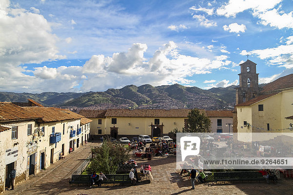 South America  Peru  Cusco  View of the market in San Blas
