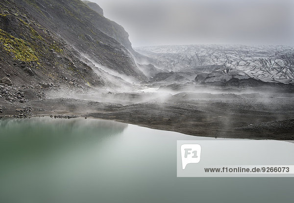 Island  Südisland  Skaftafell  Skaftafellsjoekull im Nebel