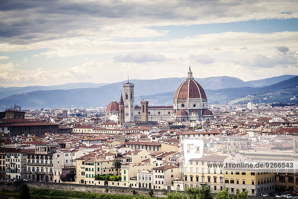 Italien  Toskana  Florenz  Stadtansicht mit Palazzo Vecchio und Kathedrale Santa Maria del Fiore