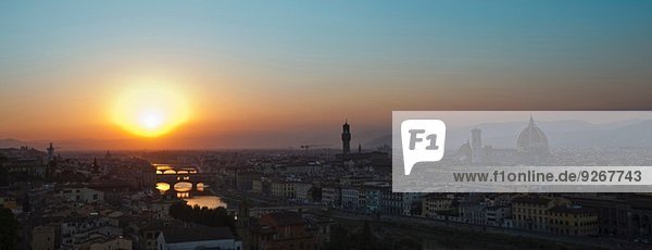 Panoramastadtbild bei Sonnenuntergang,  Florenz,  Toskana,  Italien
