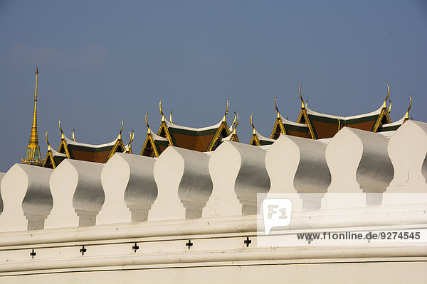 Wehrmauer des Wat Phra Kaeo  Bangkok  Thailand