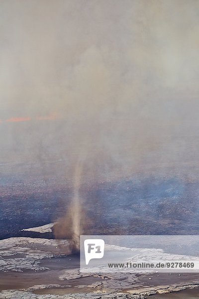 Vulkan Bardarbunga,  Sandsturm am Lavafeld Holuhraun am 02.09.2014,  Island