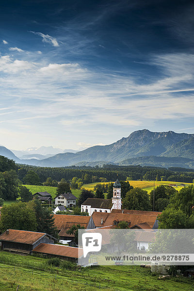 Dorf Ansicht Bayern Deutschland Oberbayern