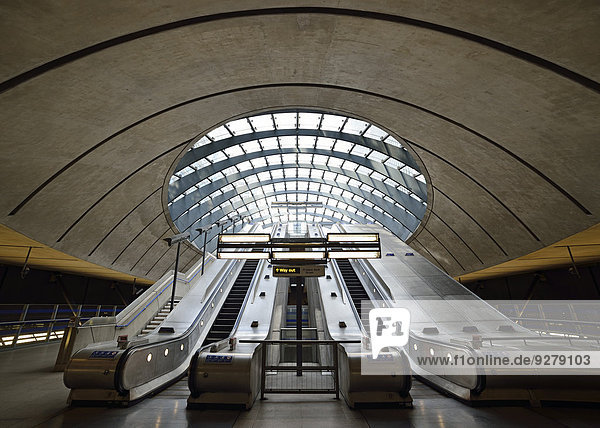 Canary Wharf underground station  east entrance  London  England  United Kingdom