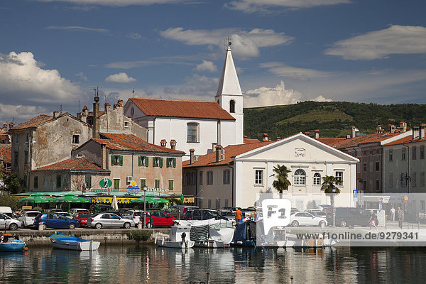 Harbour and view of the town of Izola  Adriatic coast  Slovene Littoral  Slovenia